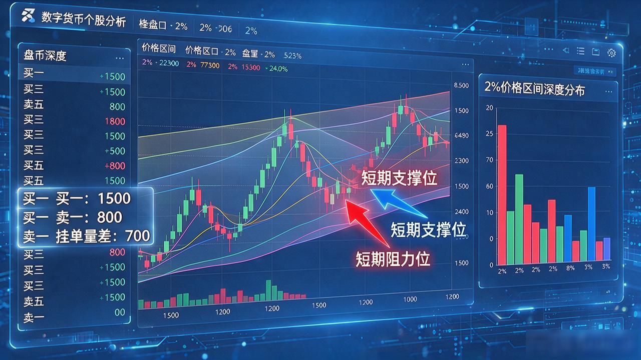 币安OKX盘口深度图分析方法_数字货币交易K线周期切换技巧_数字货币个股显示