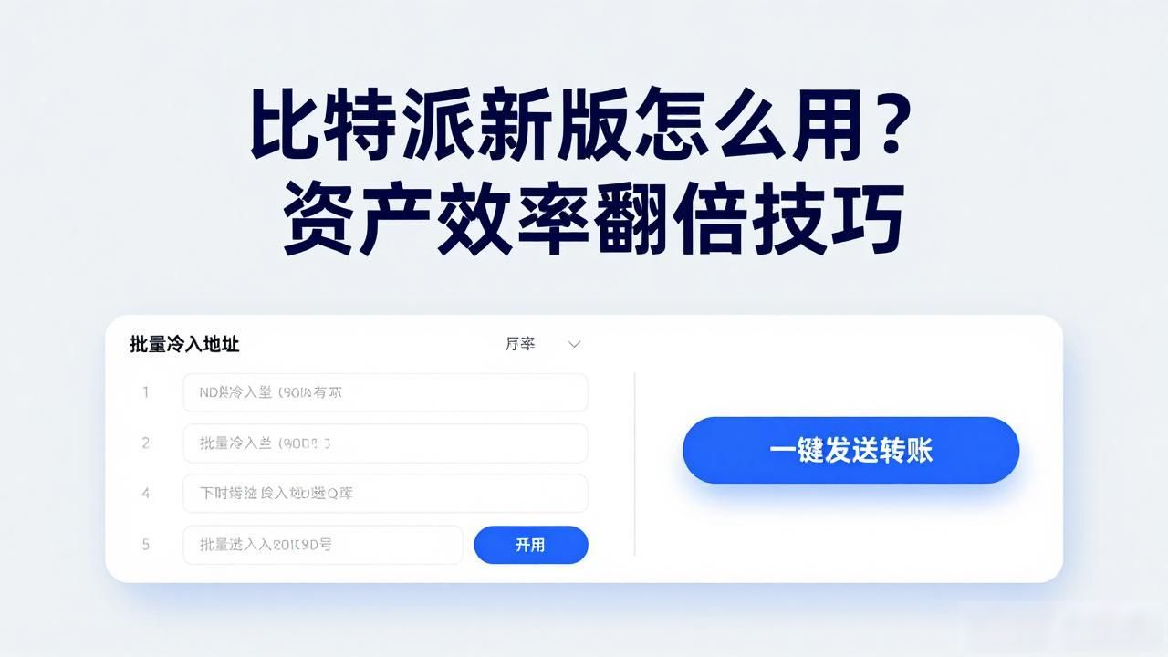 比特派新版怎么用？资产效率翻倍技巧